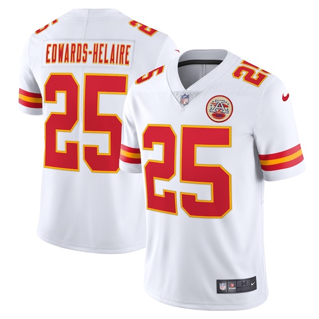 mens nike clyde edwards helaire white kansas city chiefs vapor limited jersey